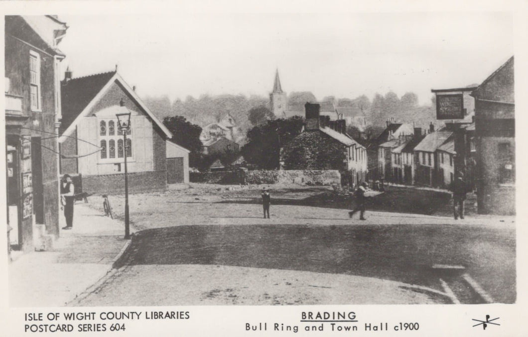 Isle of Wight Postcard - Brading Bull Ring and Town Hall c1900 - Mo’s Postcards 