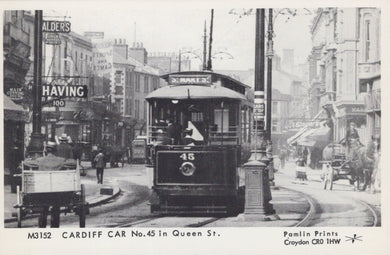 Wales Postcard - Cardiff Car No 45 in Queen Street - Mo’s Postcards 