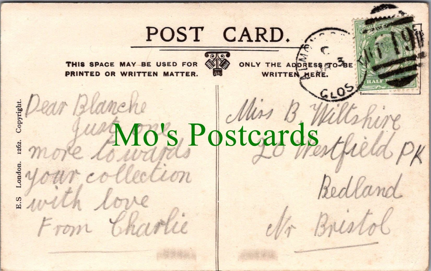 Actress Postcard - Miss Lily Hanbury