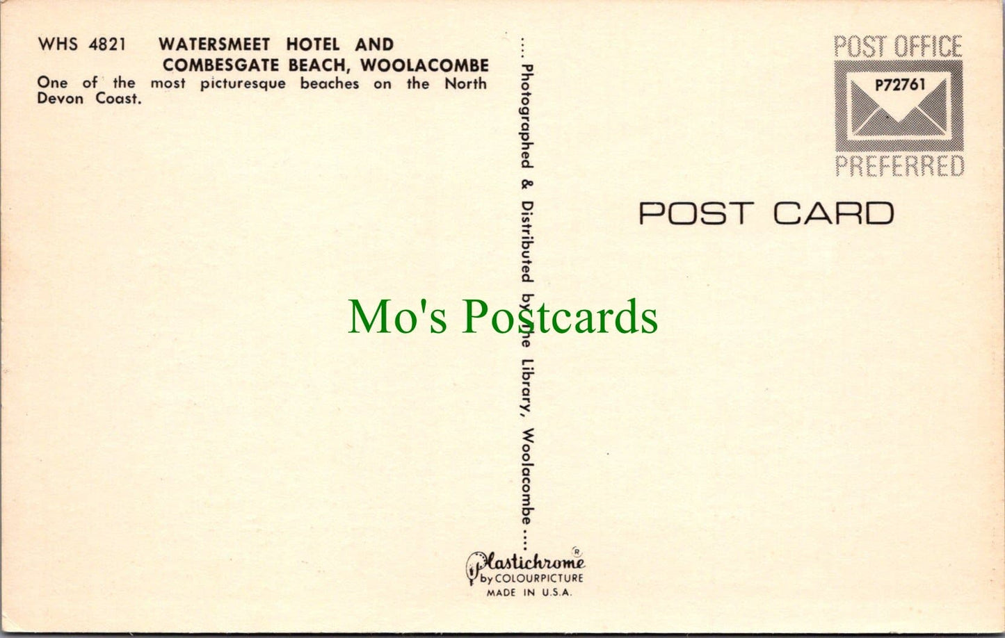 Devon Postcard - Watersmeet Hotel, Woolacombe SW5494
