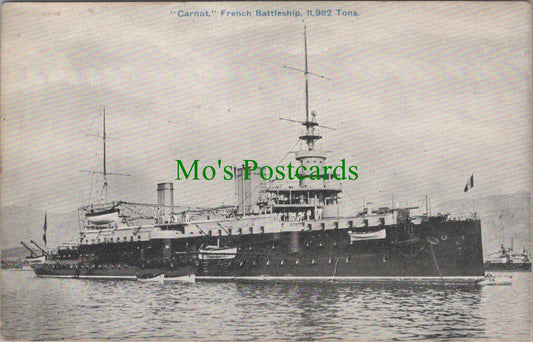 Naval Postcard - "Carnot", French Battleship