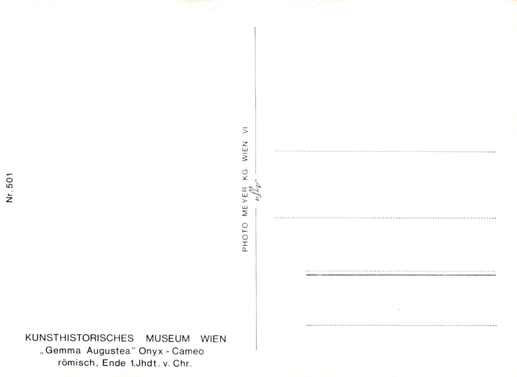 Austria Postcard - Kunshistorisches Museum, Wien - Gemma Augustea Onyx - Cameo - Mo’s Postcards 