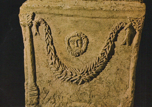 Israel Postcard - Beth Shearim, Sarcophagus With Reliefs and a Human Face - Mo’s Postcards 