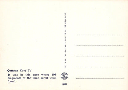 Israel Postcard - Qumran Cave IV - 600 Fragments of Isiah Scroll Found in Cave - Mo’s Postcards 