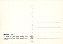 Load image into Gallery viewer, Israel Postcard - Qumran Cave IV - 600 Fragments of Isiah Scroll Found in Cave - Mo’s Postcards 
