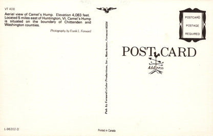 America Postcard - Aerial View of Camel's Hump, Nr Huntington, Vermont - Mo’s Postcards 