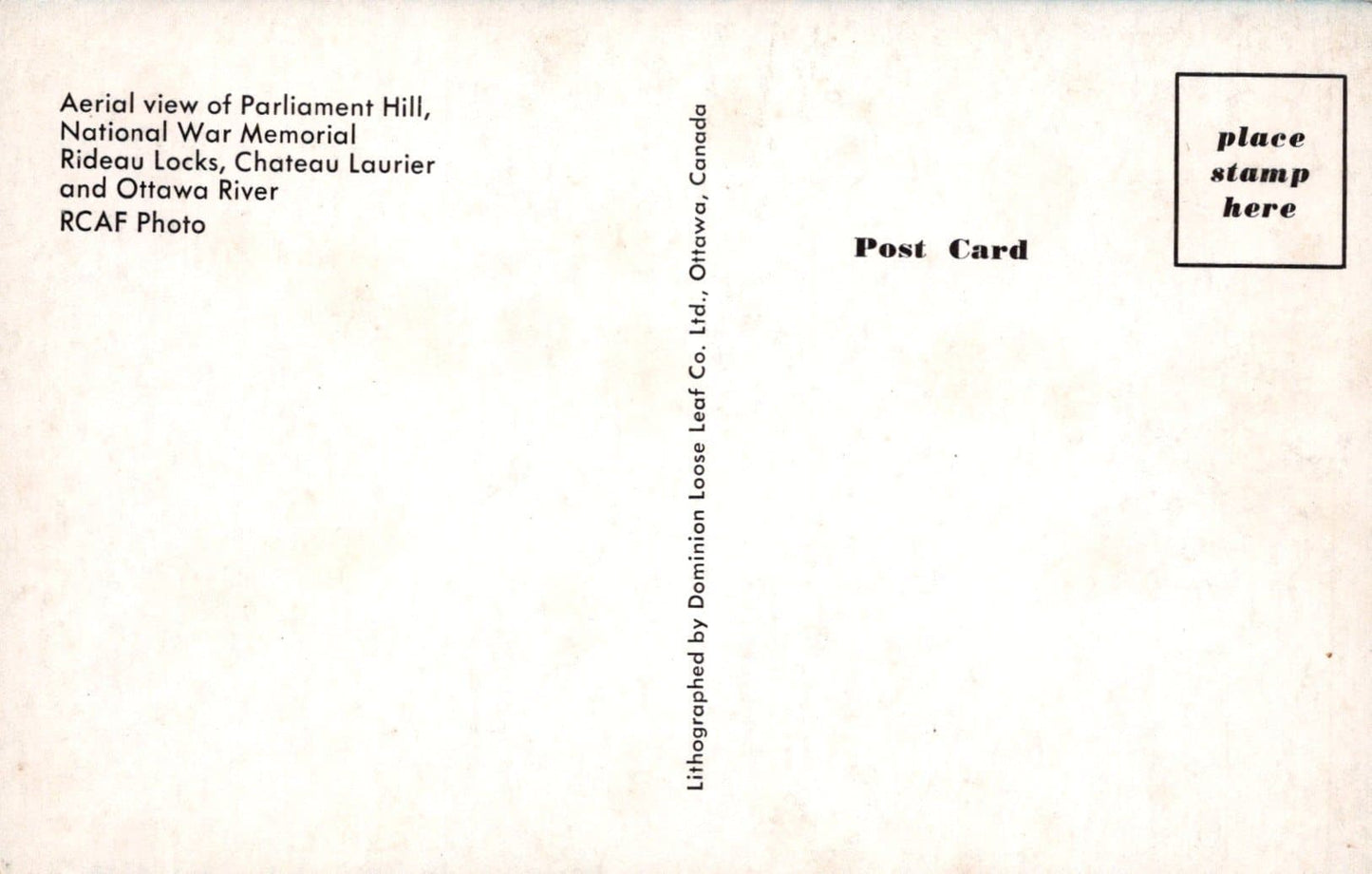 Canada Postcard - Aerial View of Parliament Hill & Ottawa River - Mo’s Postcards 
