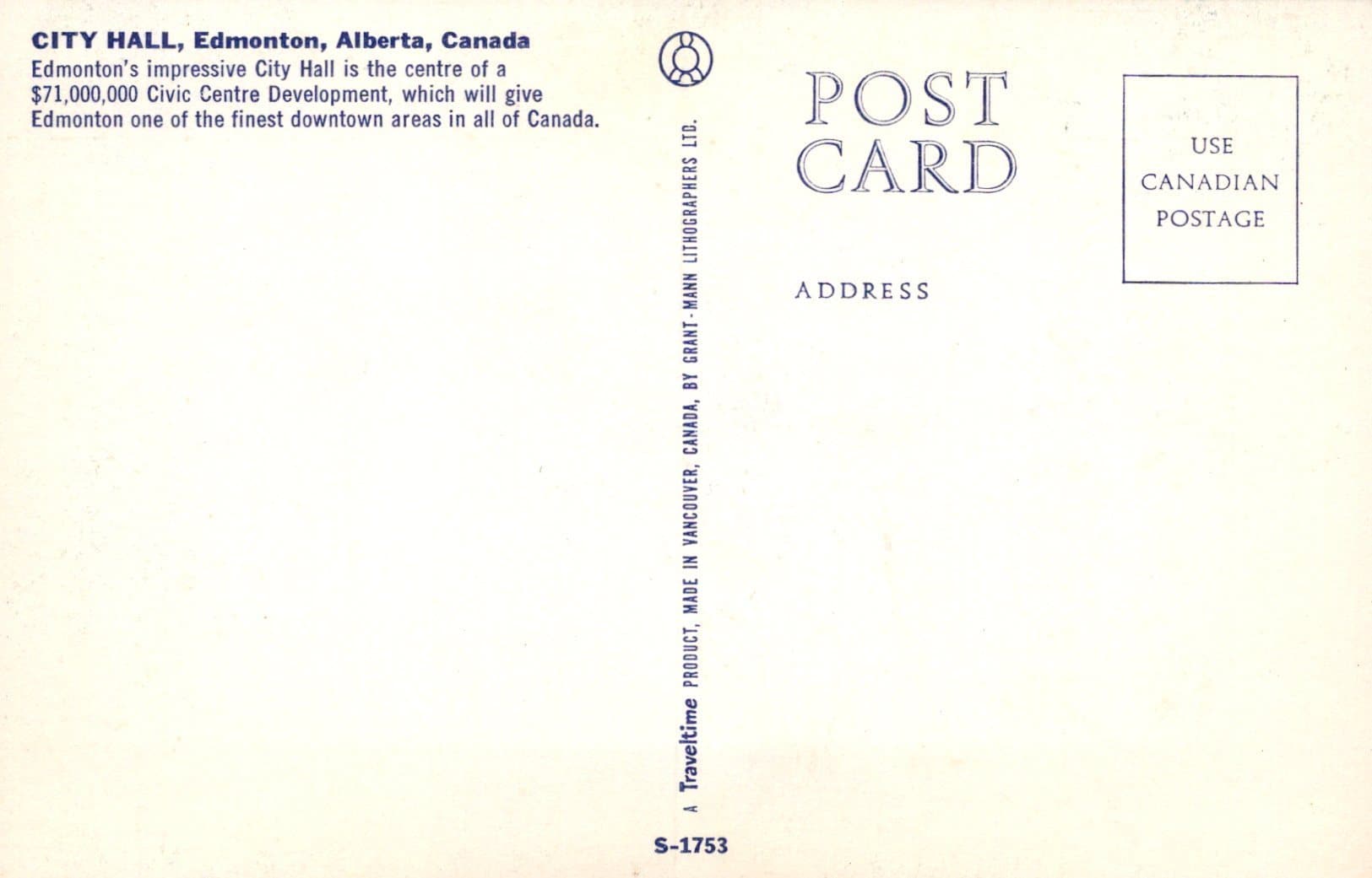 Canada Postcard - City Hall, Edmonton, Alberta - Mo’s Postcards 