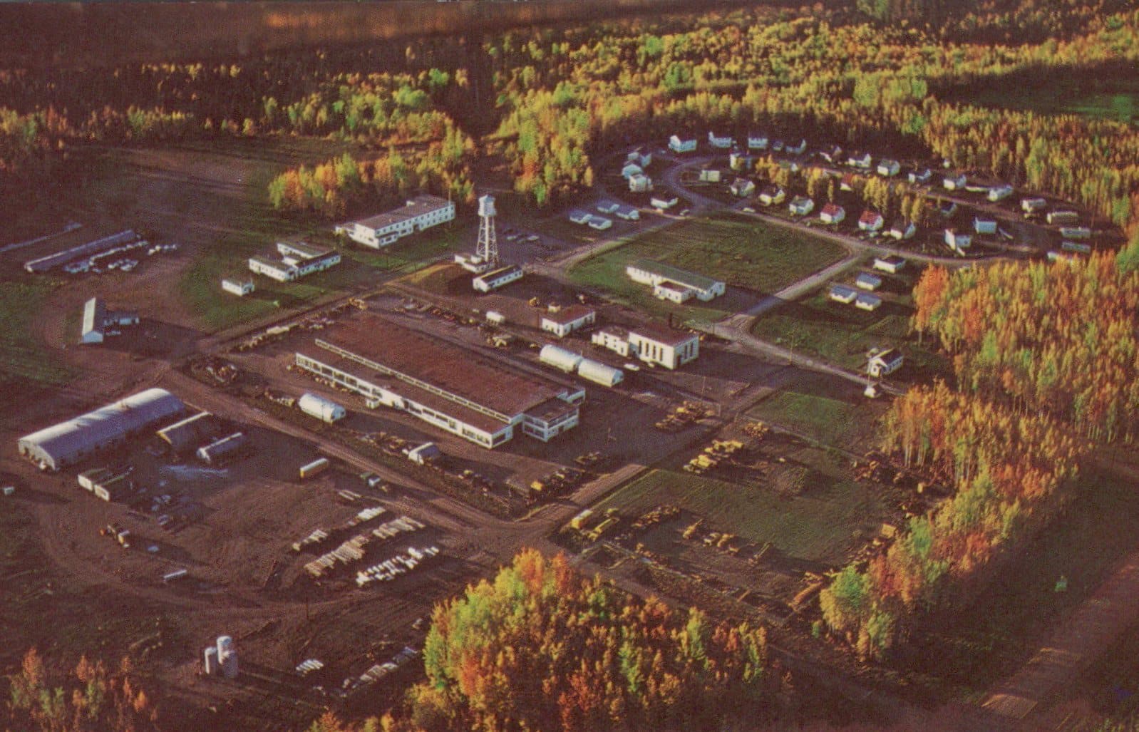 Canada Postcard - Aerial View of Fort Nelson Forest Industries, Alaska Highway Maintenance Depot - Mo’s Postcards 