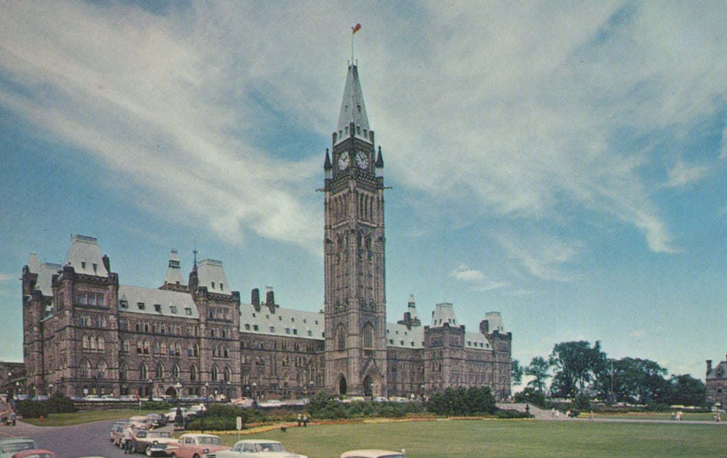 Canada Postcard - Main Building and Peace Tower, Canadian Houses of Parliament, Ottawa, Ontario, 1963 - Mo’s Postcards 