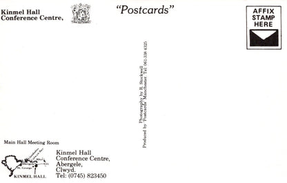 Wales Postcard - Main Hall Meeting Room, Kinmel Hall Conference Centre, Abergele, Clwyd - Mo’s Postcards 