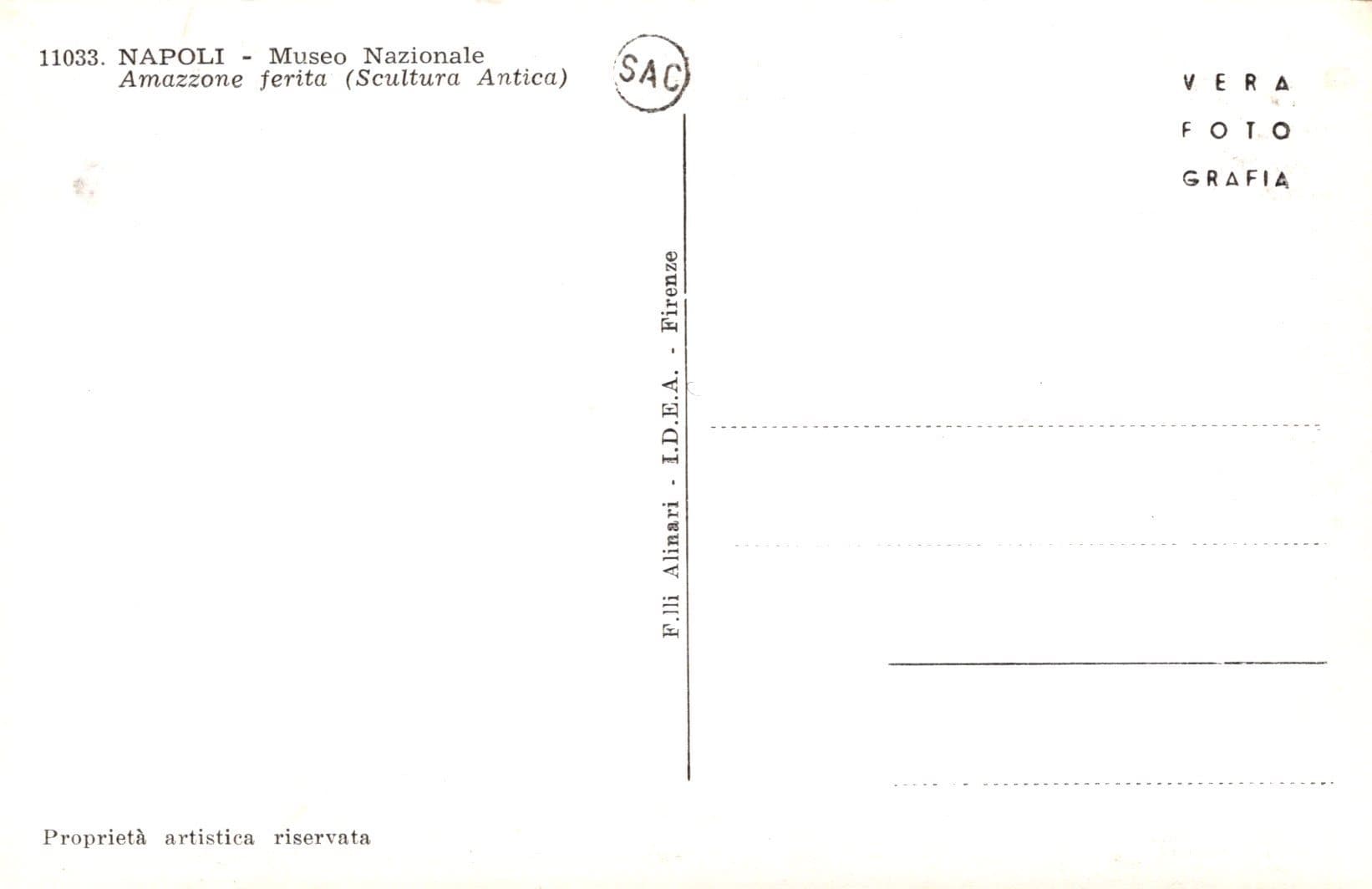 Italy Postcard - Napoli Museum - Museo Nazionale - Amazzone Ferita (Scultura Antica) - Mo’s Postcards 