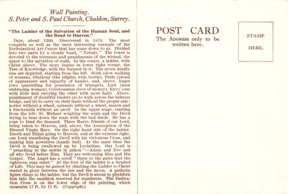 Surrey Postcard - Wall Painting, S.Peter and S.Paul Church, Chaldon - Mo’s Postcards 