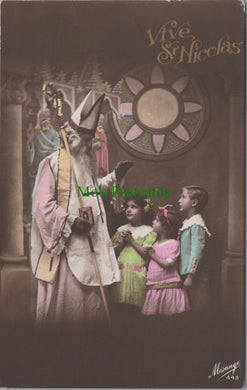 Greetings Postcard - Vive St Nicolas - Father Christmas