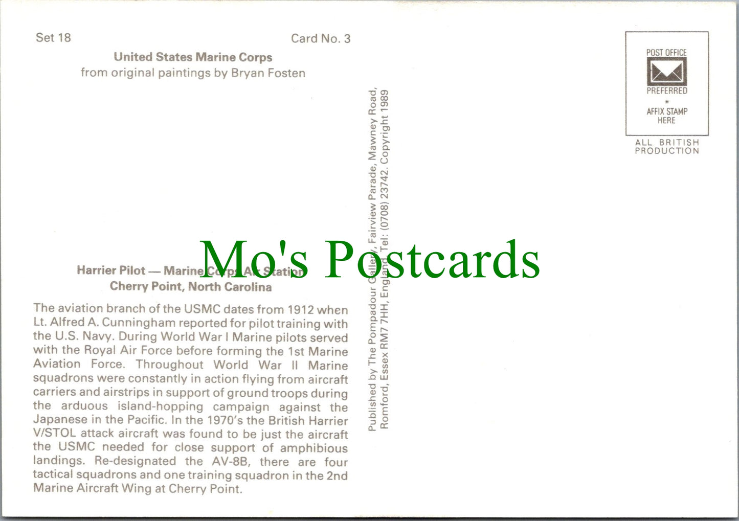 Military Postcard - United States Marine Corps