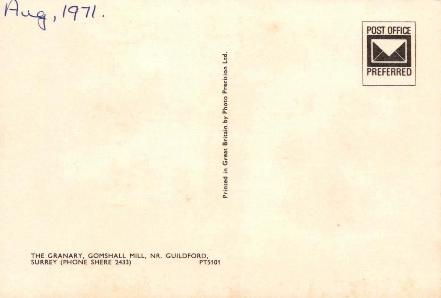 Surrey Postcard - The Granary, Gomshall Mill, Nr Guildford - Mo’s Postcards 