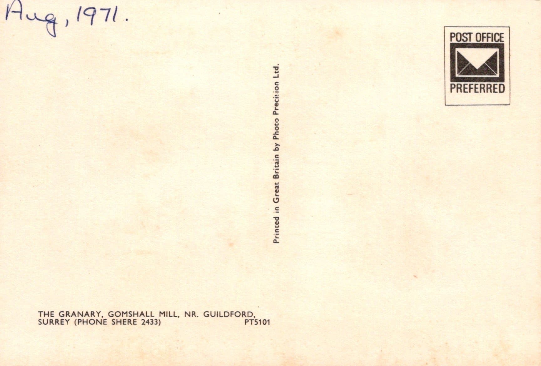 Surrey Postcard - The Granary, Gomshall Mill, Nr Guildford - Mo’s Postcards 