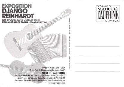 Music Postcard - Exposition Django Reinhardt - Marche Dauphine - Mo’s Postcards 