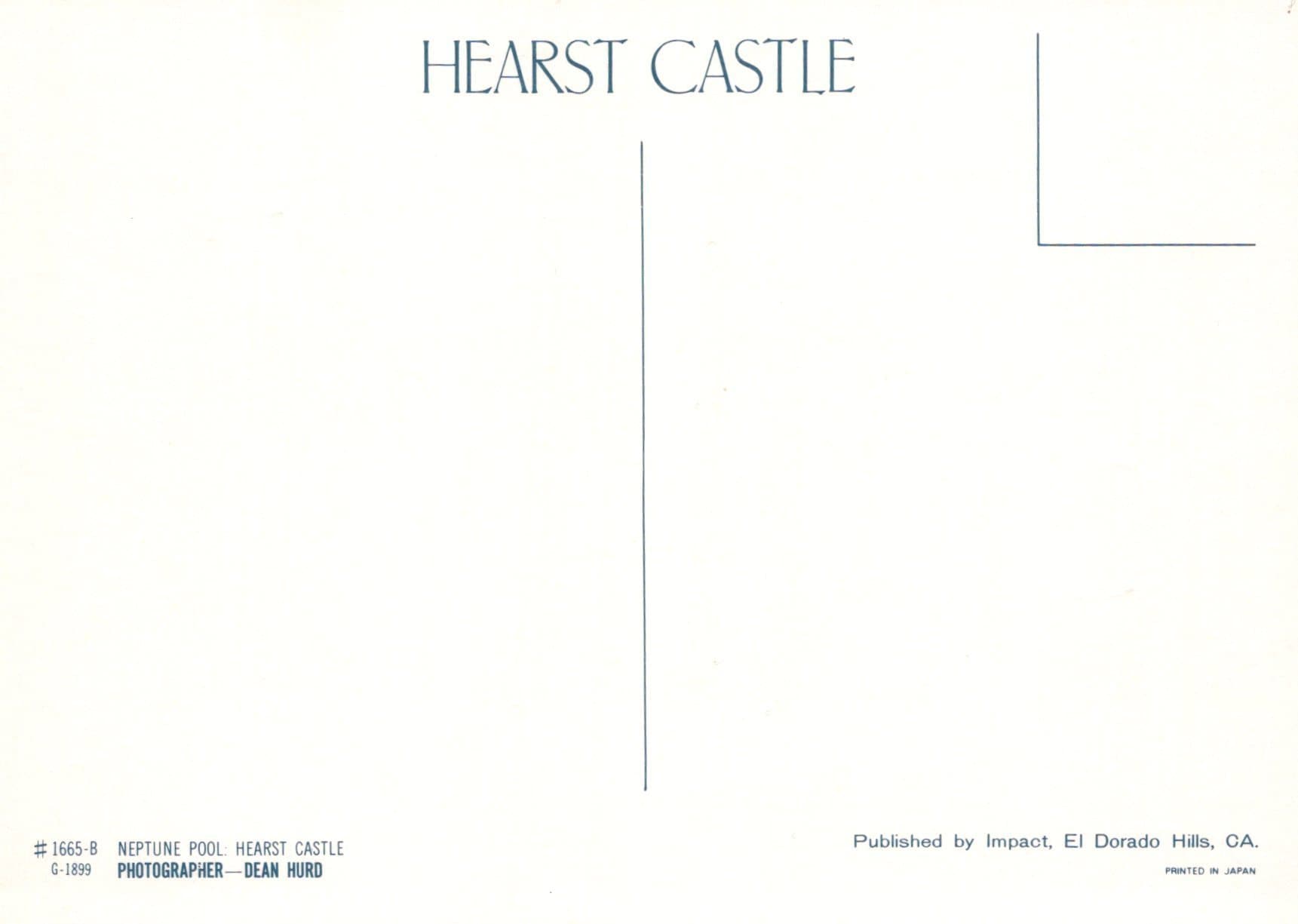 America Postcard - Neptune Pool, Hearst Castle, San Simeon, California - Mo’s Postcards 