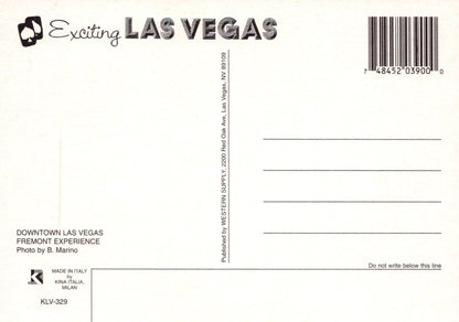 America Postcard - Nevada - Downtown Las Vegas at Night - Mo’s Postcards 