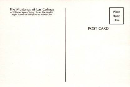 America Postcard - The Mustangs of Las Colinas, Williams Square, Irving, Texas - Mo’s Postcards 