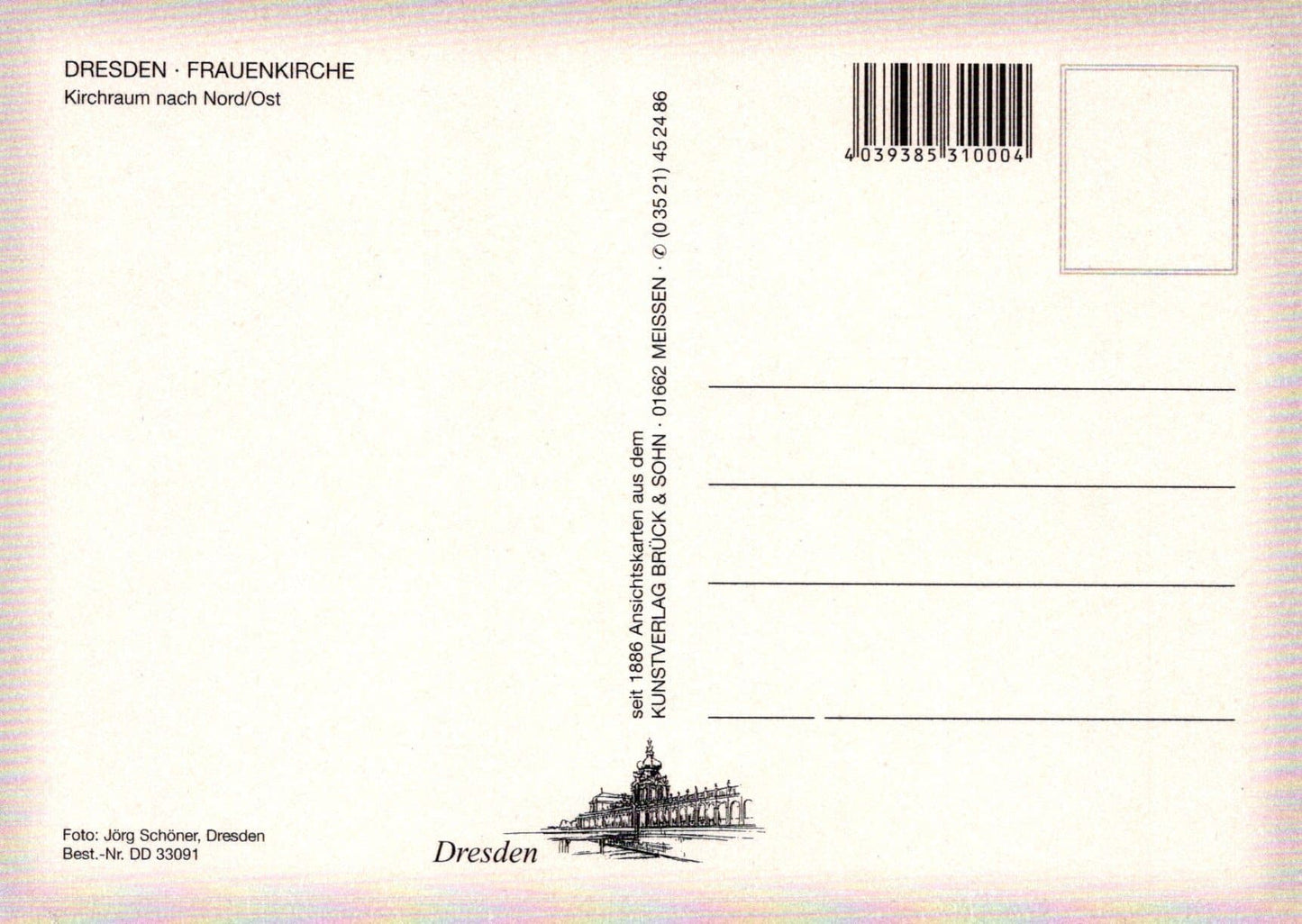 Germany Postcard - Dresden - Frauenkirche - Kirchraum Nach Nord / Ost - Mo’s Postcards 