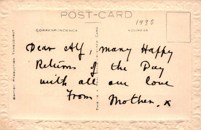 Greetings Postcard - Lucky Birthday Greetings - Roses and Sailing Boats - Mo’s Postcards 