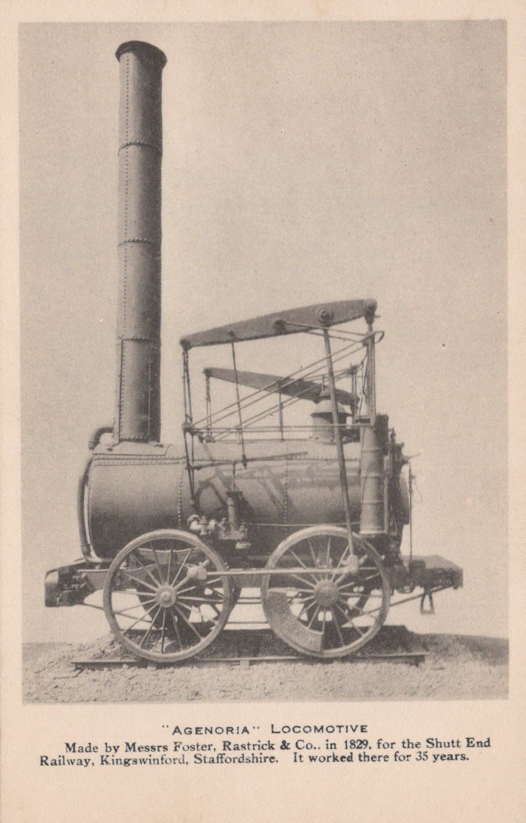 Railways Postcard - "Agenoria" Locomotive Made By Messrs Foster, Rastrick & Co in 1829 - Mo’s Postcards 
