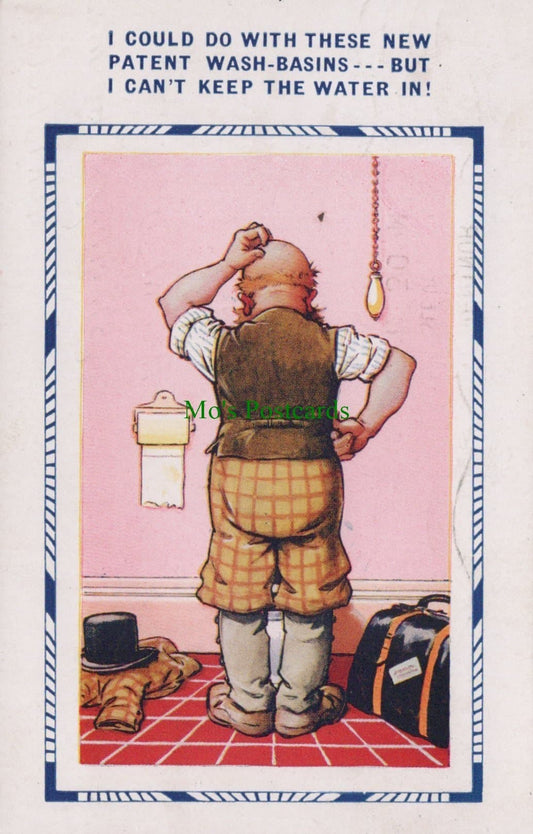 Comic Postcard - Toilet / Bathroom / Plumber