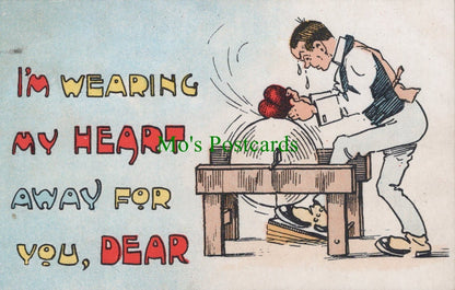 Comic Postcard - Love / Heart / Grinding Wheel
