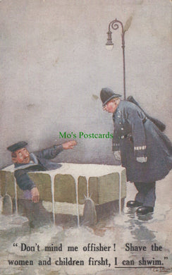 Comic Postcard - Policeman / Drunk / Sailor