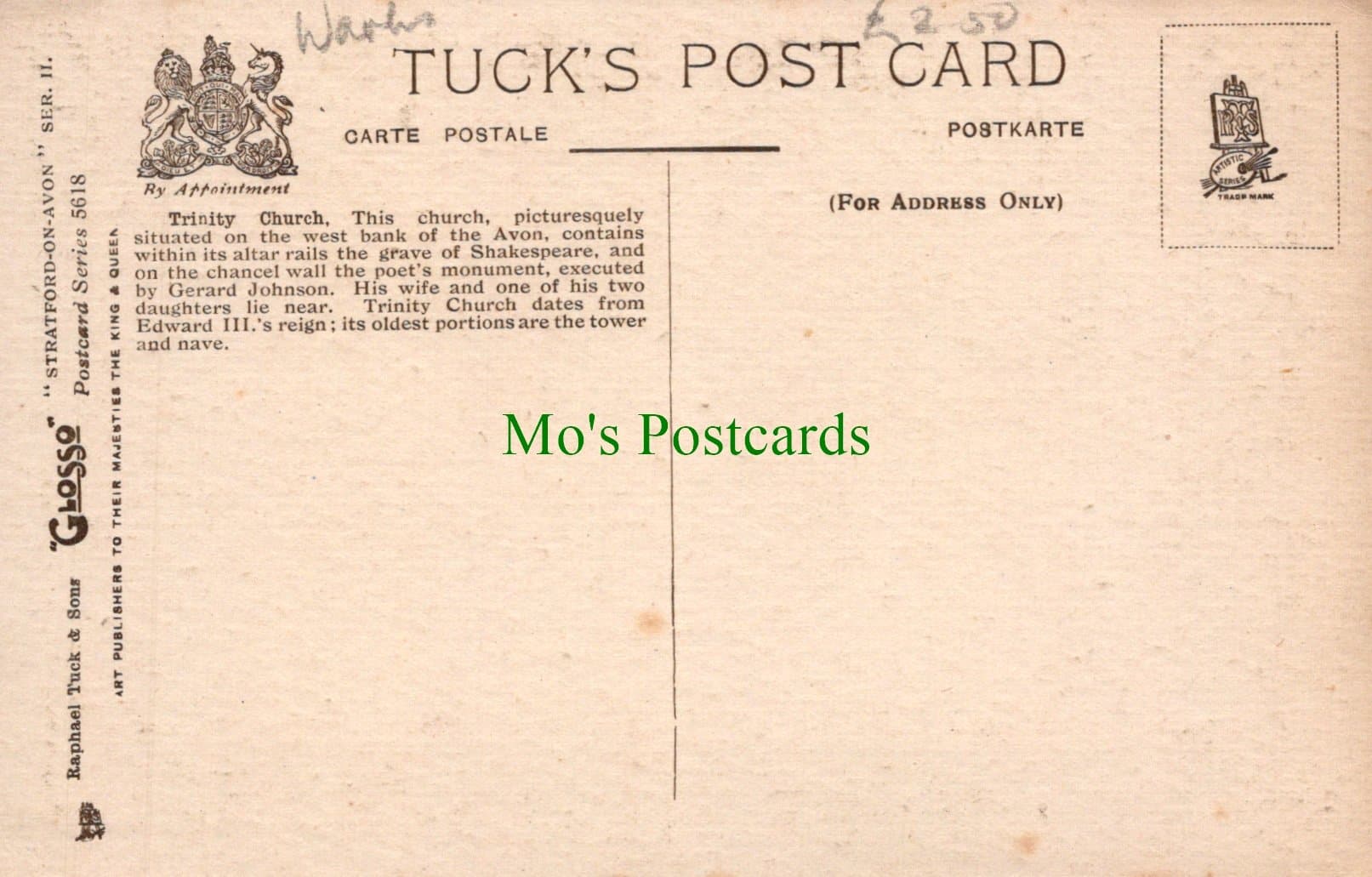 Trinity Church, Stratford-On-Avon, Warwickshire - Mo’s Postcards 