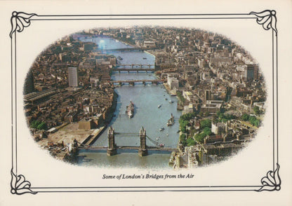 London Postcard - Some of London's Bridges From The Air - Mo’s Postcards 