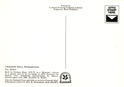 Northumberland Postcard - The Gallery, Cragside Hall - Mo’s Postcards 