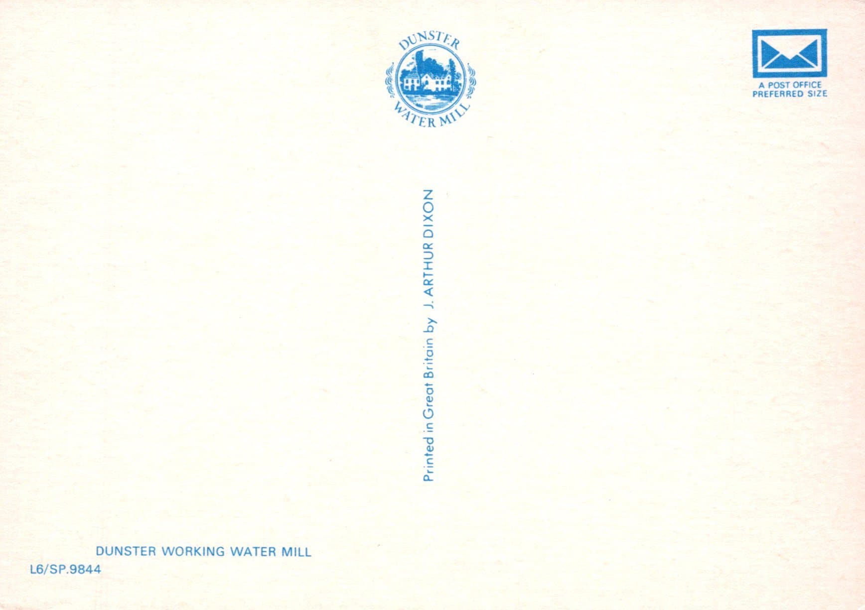 Somerset Postcard - Dunster Working Water Mill - Mo’s Postcards 