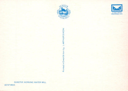 Somerset Postcard - Dunster Working Water Mill - Mo’s Postcards 