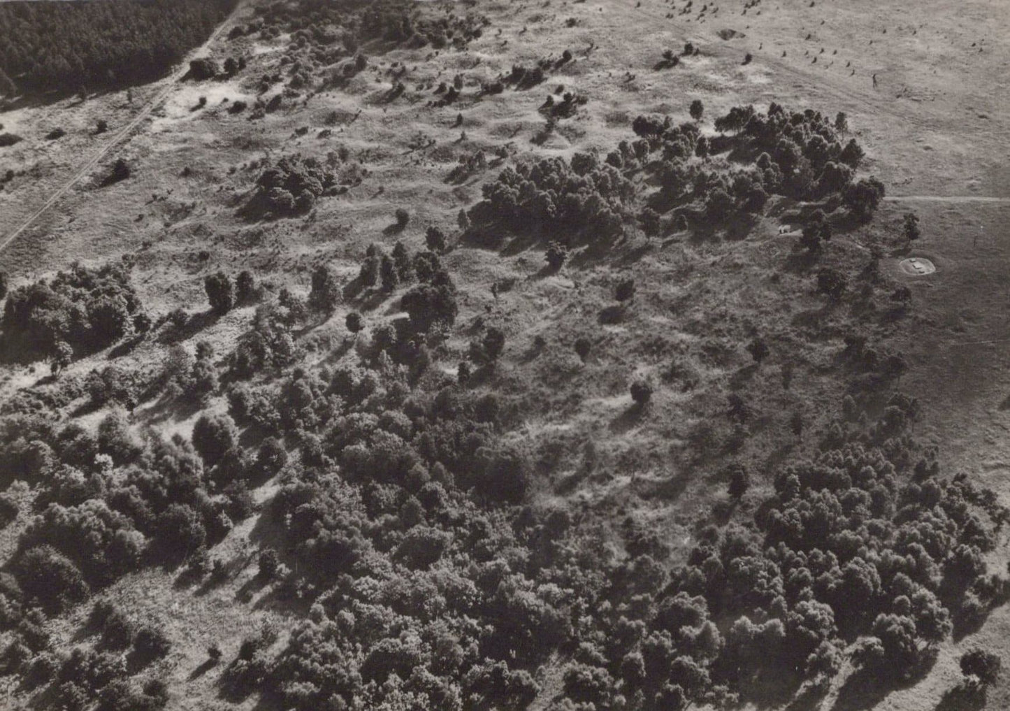 Norfolk Postcard - Aerial View of Grimes Graves, Weeting - Mo’s Postcards 