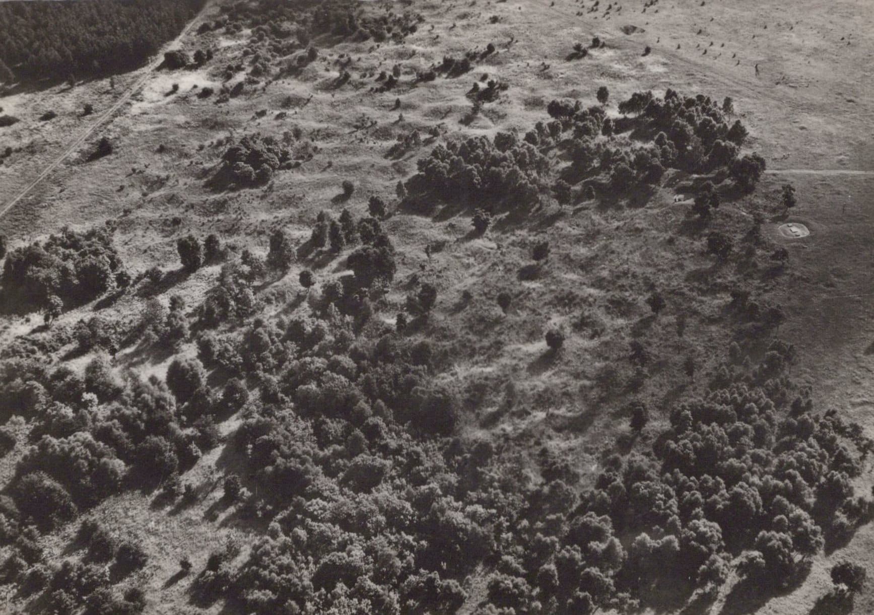 Norfolk Postcard - Aerial View of Grimes Graves, Weeting - Mo’s Postcards 