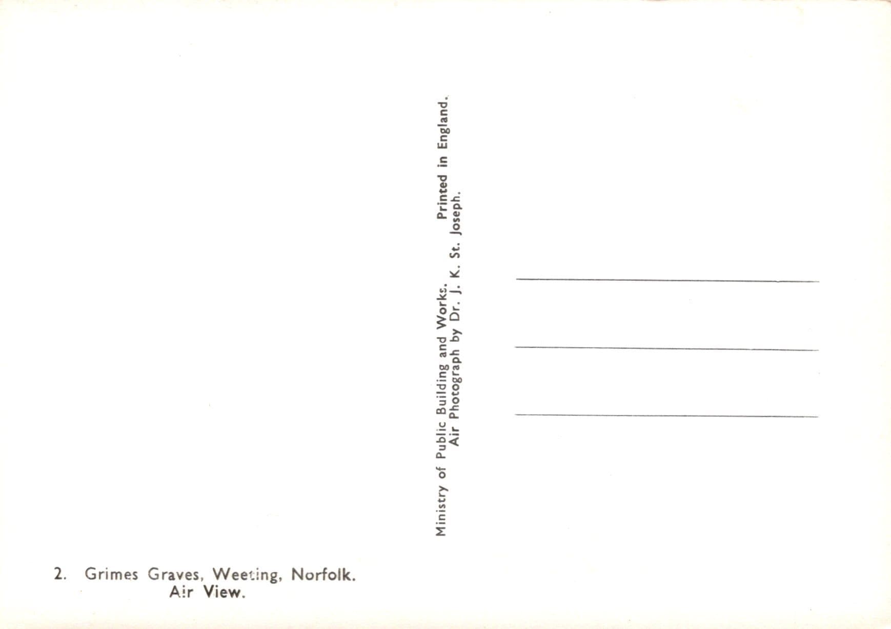 Norfolk Postcard - Aerial View of Grimes Graves, Weeting - Mo’s Postcards 