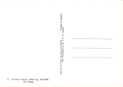 Norfolk Postcard - Aerial View of Grimes Graves, Weeting - Mo’s Postcards 