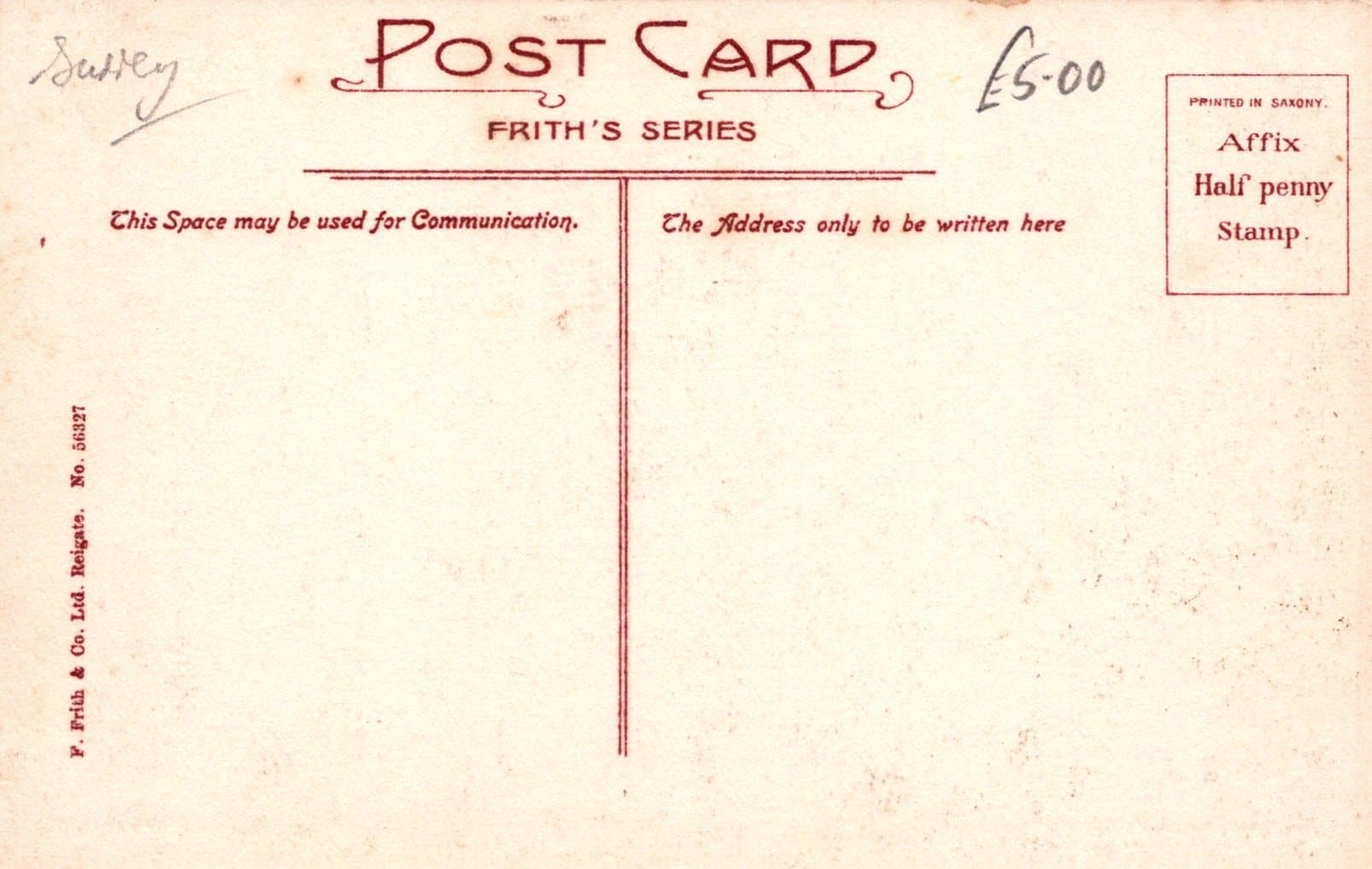 Surrey Postcard - Farnham, Moor Park - Mo’s Postcards 