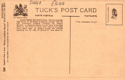 Surrey Postcard - High Street and Town Hall, Guildford - Mo’s Postcards 