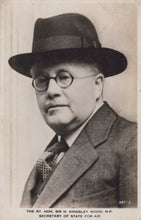 Load image into Gallery viewer, Politics Postcard - Rt Hon Sir H.Kingsley Wood, M.P - Secretary of State For Air - Mo’s Postcards 
