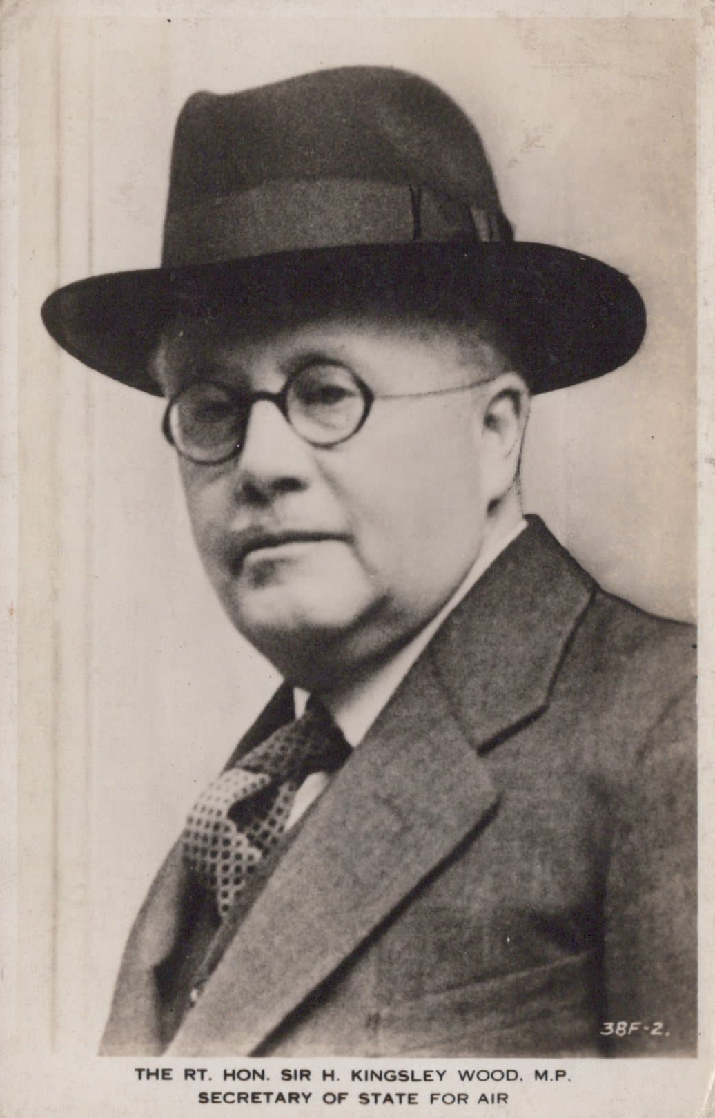 Politics Postcard - Rt Hon Sir H.Kingsley Wood, M.P - Secretary of State For Air - Mo’s Postcards 