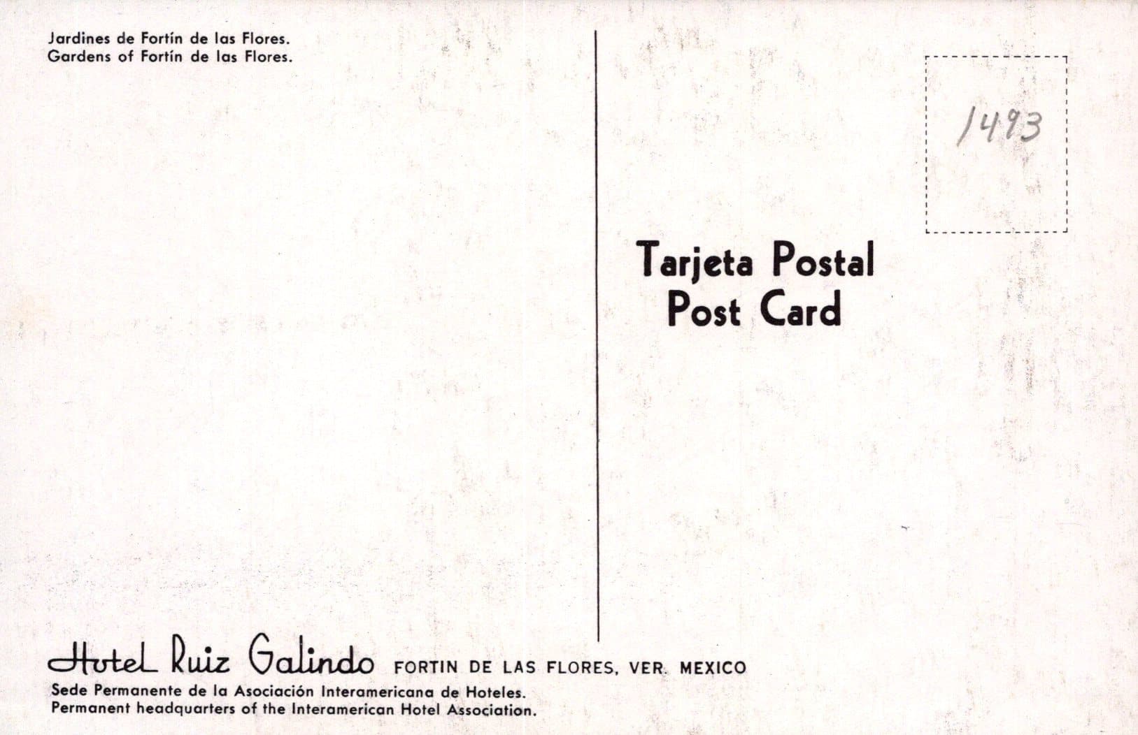 Mexico Postcard - Gardens of Fortin De Las Flores, Hotel Ruiz Galindo, Veracruz - Mo’s Postcards 