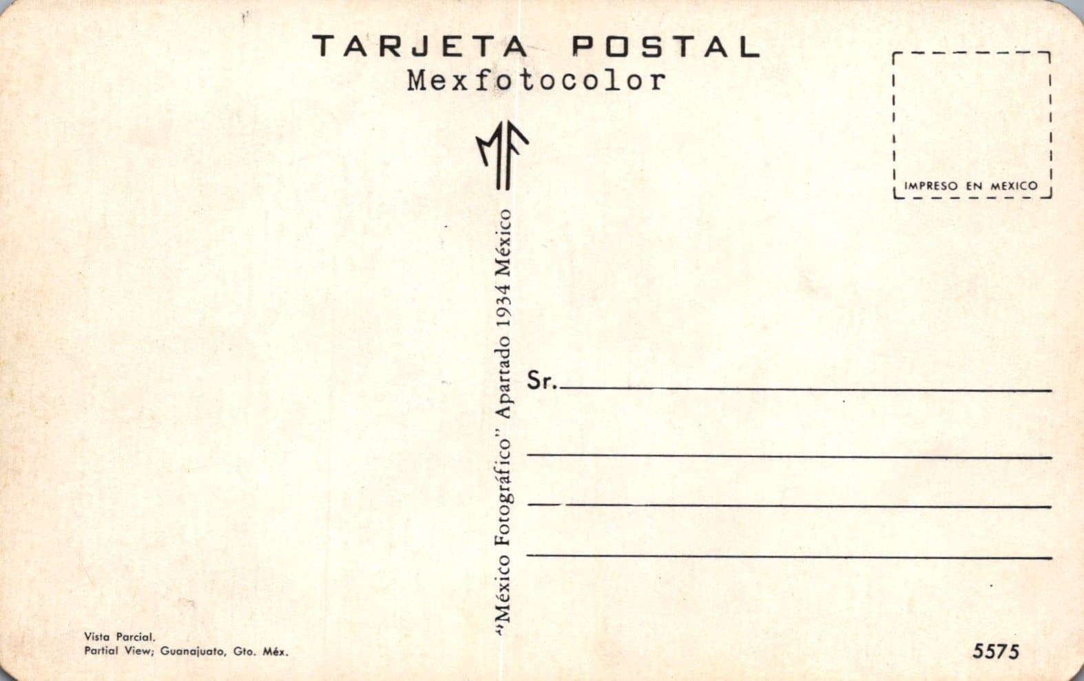 Mexico Postcard - Partial View, Guanajuato, Guerrero - Mo’s Postcards 