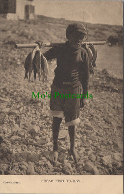 Children Postcard - Fresh Fish To-Day
