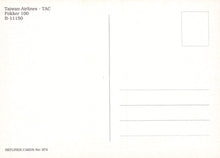 Load image into Gallery viewer, Aviation Postcard - Taiwan Airlines - TAC Fokker 100 B-11150 Aeroplane - Mo’s Postcards 
