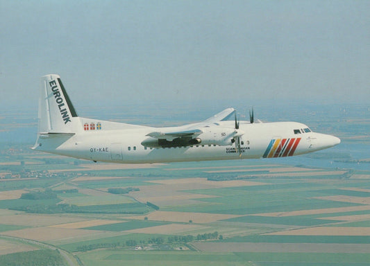 Aviation Postcard - Fokker 50 SAS Scandinavian Commuter OY-KAE Aeroplane - Mo’s Postcards 