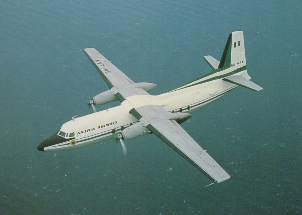 Aviation Postcard - Fokker F27 Mk200 Nigeria Airways 5N-AAW Aeroplane - Mo’s Postcards 